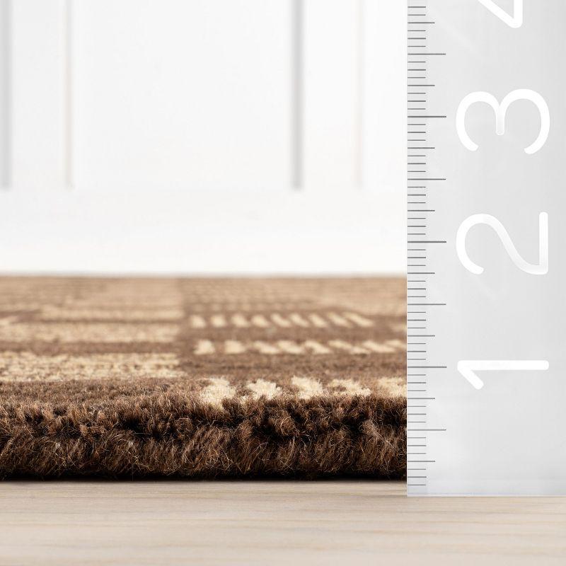 Nuloom Quince Checkered Wool Area Rug, 4' x 6', Brown