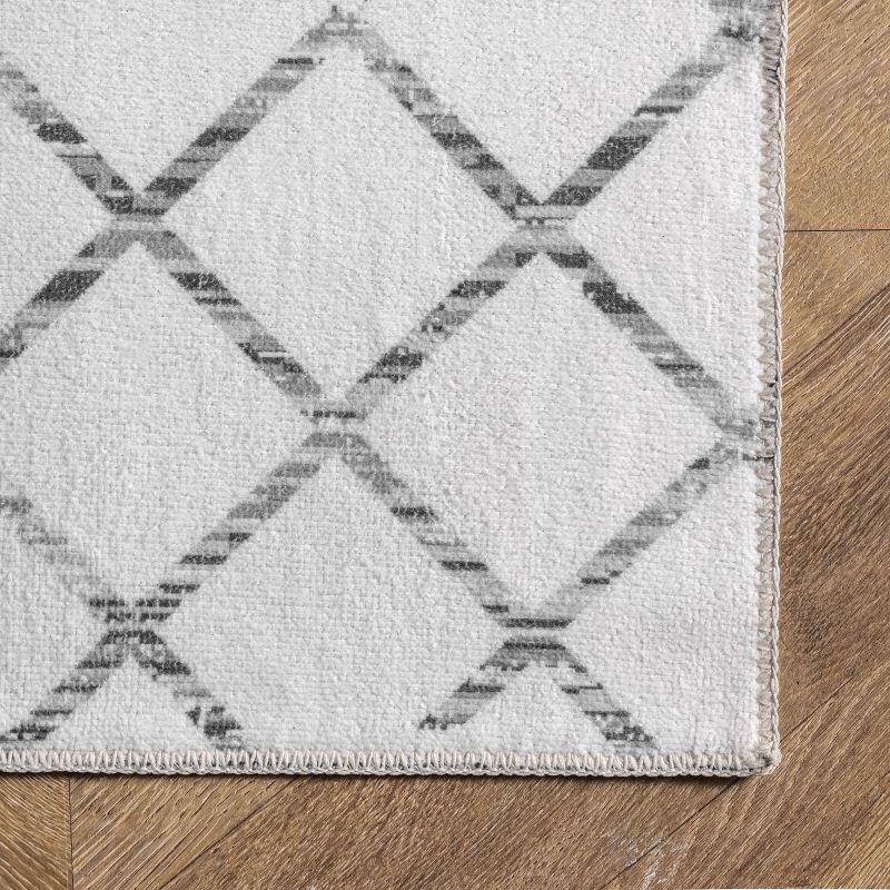 Nuloom Blythe Trellis 8x10 Machine Washable Indoor Area Rug for Living Room Bedroom Dining Room Kitchen, Grey/Off White