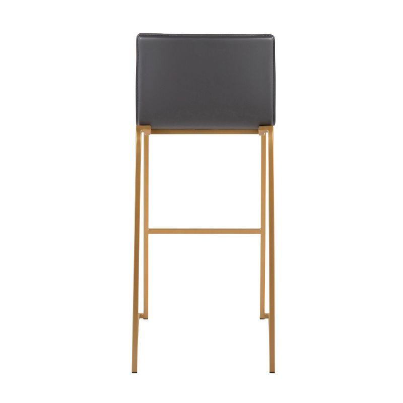 Set of 2 Mara Upholstered Barstools Gray/Gold - Lumisource: With Backs, Fixed Height, Steel Frame