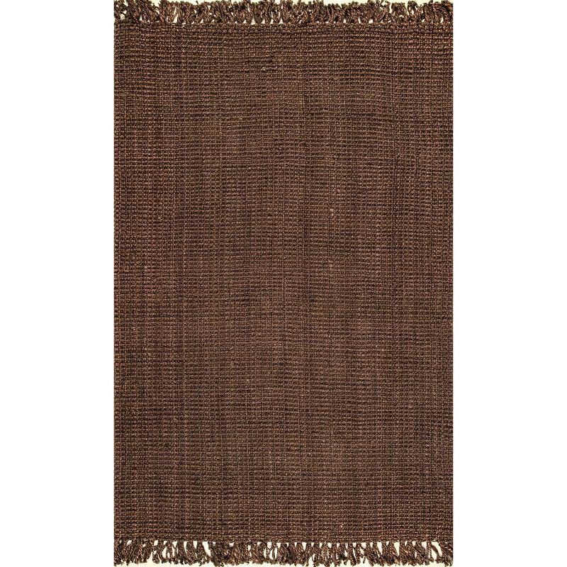 Handmade Chocolate Brown Braided Jute 4' x 6' Area Rug