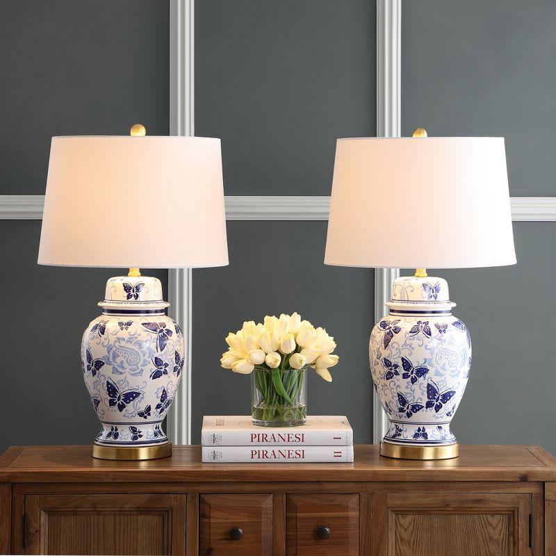 Hana Tbale Lamp (Set of 2) - 28 Inch Height - TBL4160 - Blue/White - Safavieh