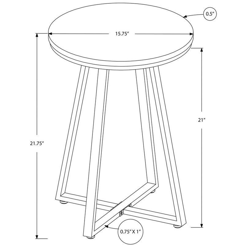 17 Stories Accent Table, Side, Round, End, Nightstand, Lamp, Living Room, Bedroom, Laminate, Black Metal, Contemporary, Modern