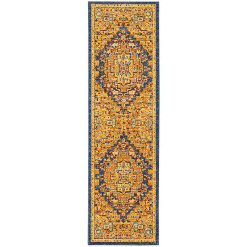 Nourison Allur Bohemian Indoor Rug Orange Multicolor 2'3" x 7'6"