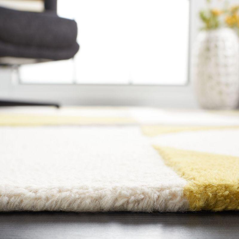 Gray and Yellow Hand-Tufted Wool 6' x 9' Area Rug