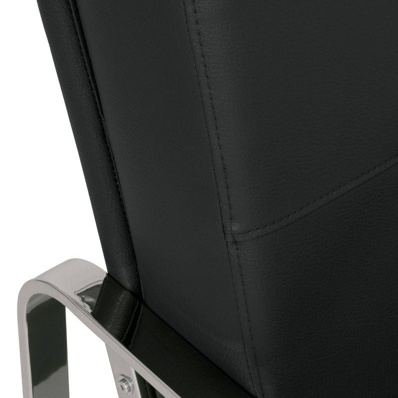 Allure Modern Blended Leather Accent Arm Chair Black/Chrome: Chrome-Finished, Padded for Comfort - Studio Designs Home