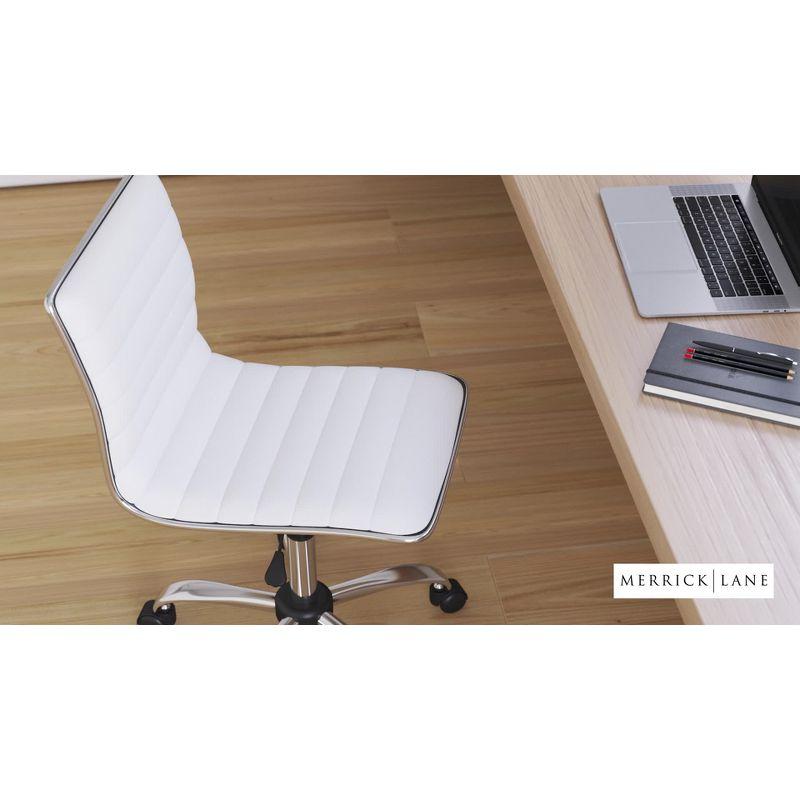 Merrick Lane Home Office Chair Ergonomic Executive Ribbed Low Back Armless Computer Desk Chair - Base, Frame & Border