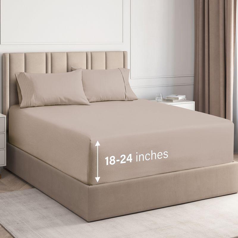 CGK Linens Extra Deep Pocket luxury Sheet Set - Solid Ultra Soft & Cooling Sheet Sets