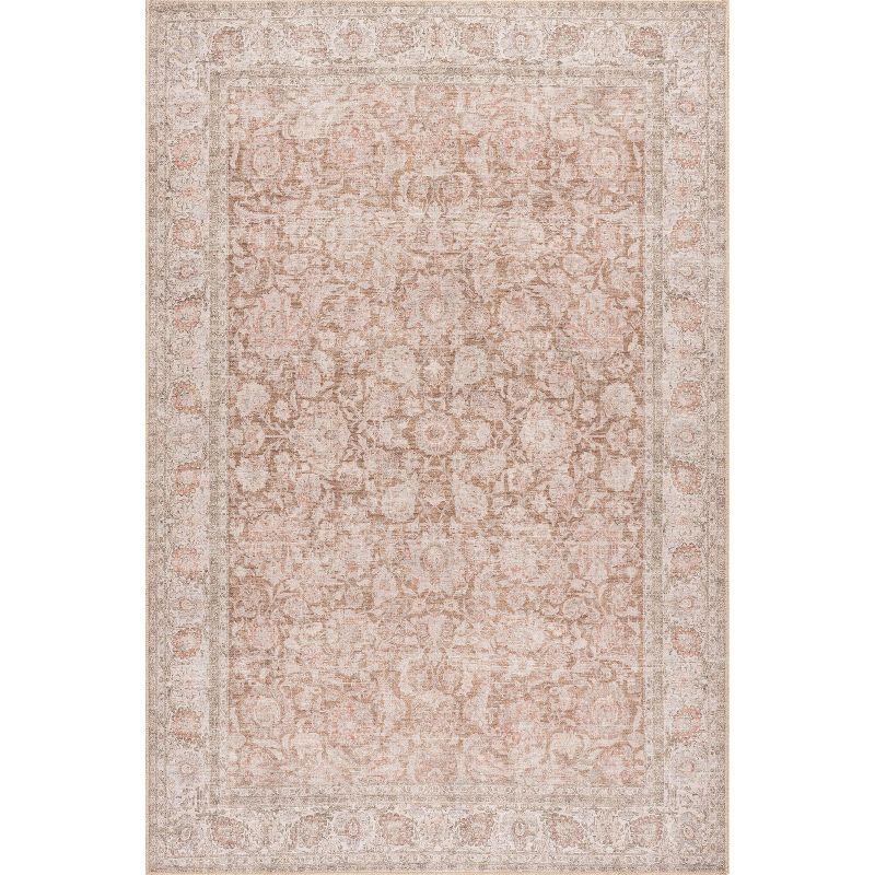 Nuloom Hillstone Collection Glenette Traditional Vintage Medallion Area Rug, 10' x 13', Ivory