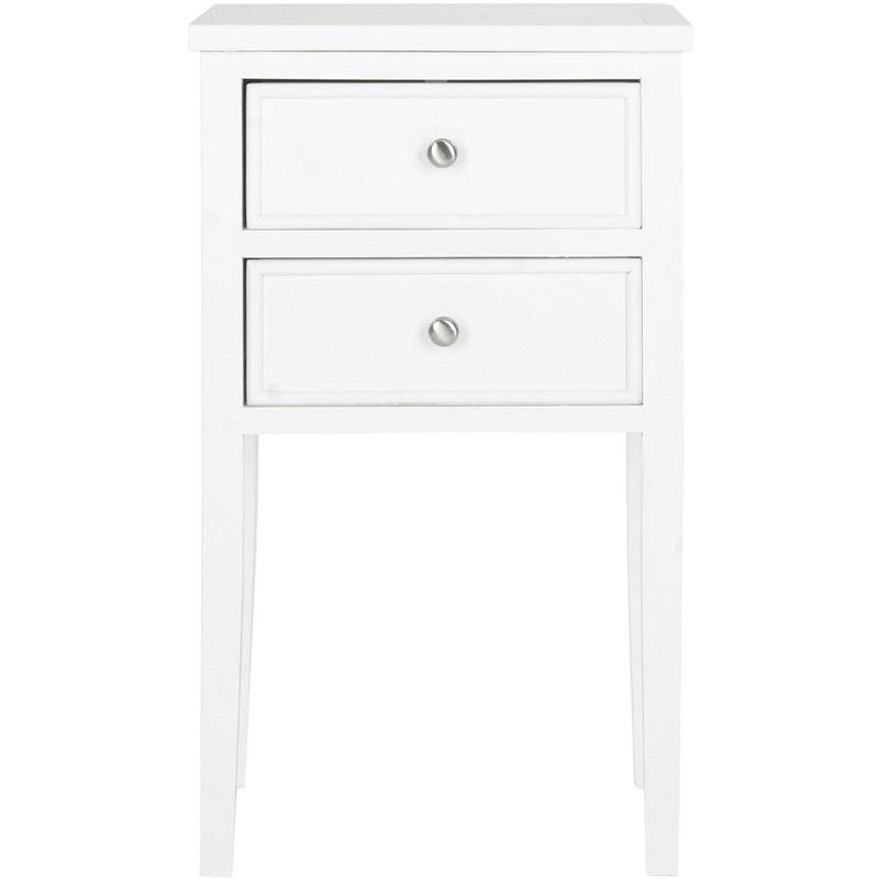 Toby Accent Table with Storage Drawers - White - Safavieh.