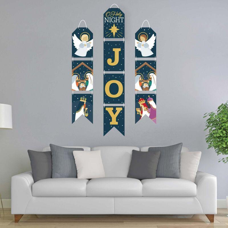 Big Dot of Happiness Holy Nativity - Hanging Vertical Paper Door Banners - Manger Scene Religious Christmas Wall Decoration Kit - Indoor Door Decor