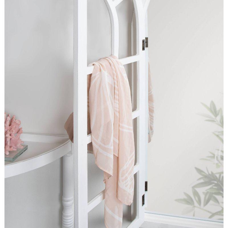 28"x44" Boldmere Arch Wall Mirror White - Kate & Laurel All Things Decor: Rustic Farmhouse Windowpane
