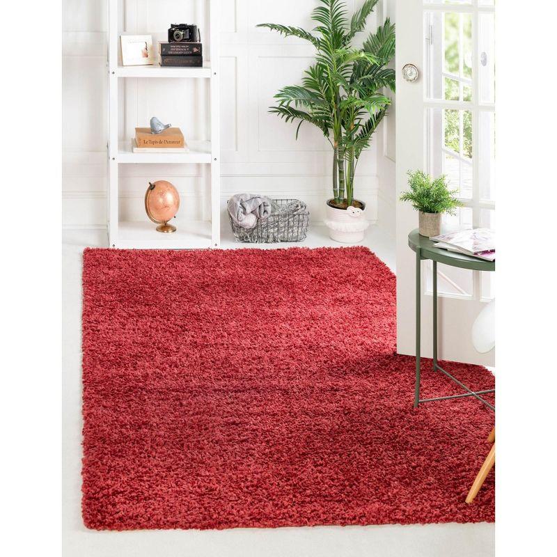 Dusty Rose Braided Shag 8'x10' Rectangular Synthetic Rug