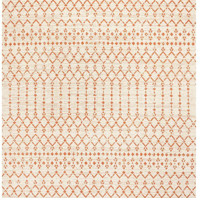 Ourika Moroccan Geometric Textured Weave Indoor/Outdoor Area Rug - JONATHAN Y