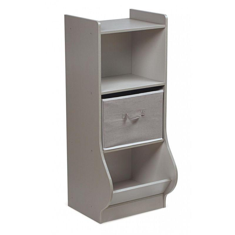 Woodgrain Gray Kids Upright Storage Nook with Reversible Basket