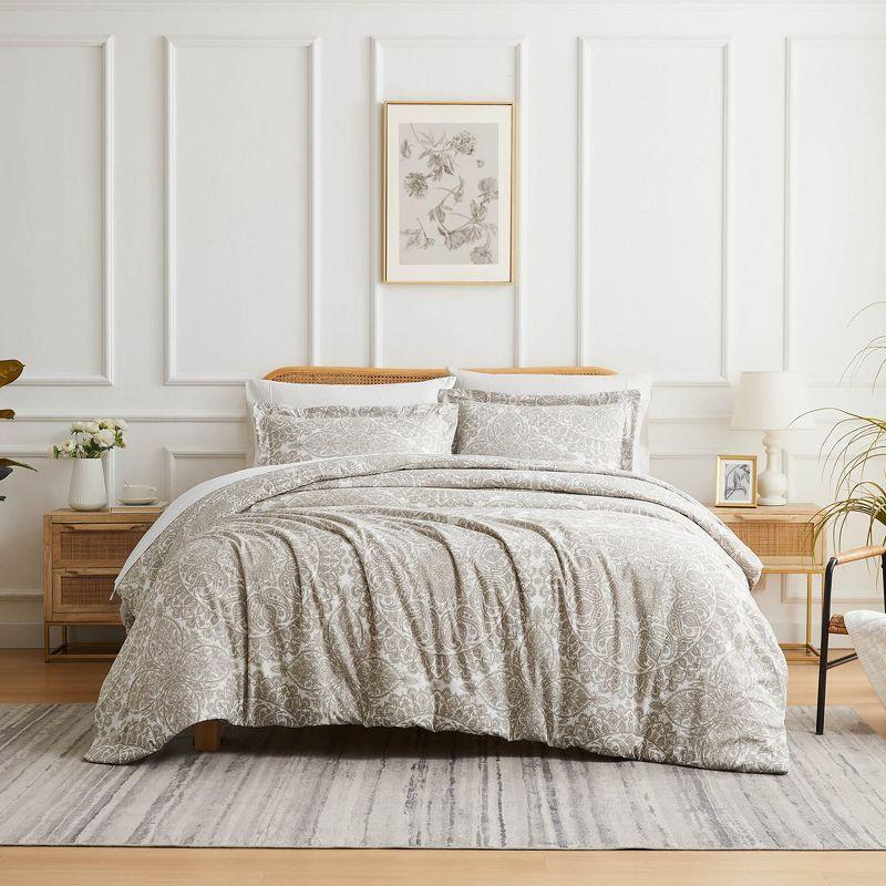 Ashanti Bone Oversized Full/Queen Microfiber Duvet Cover Set