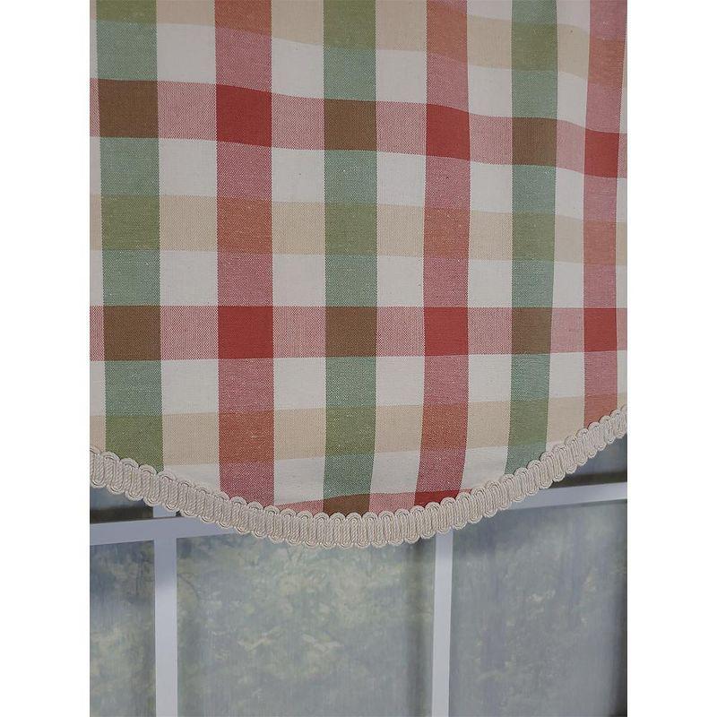 Checkered Scalloped 50'' W Window Valance Multi