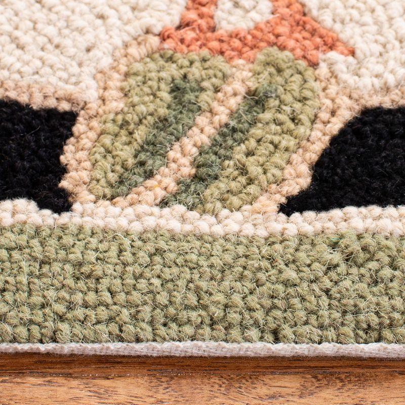 Chelsea HK92 Handmade Area Rug - 5'6" Round - Creme/Black - Safavieh