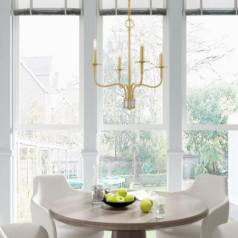 Livex Lighting Lisbon 4 - Light Chandelier in  Satin Brass