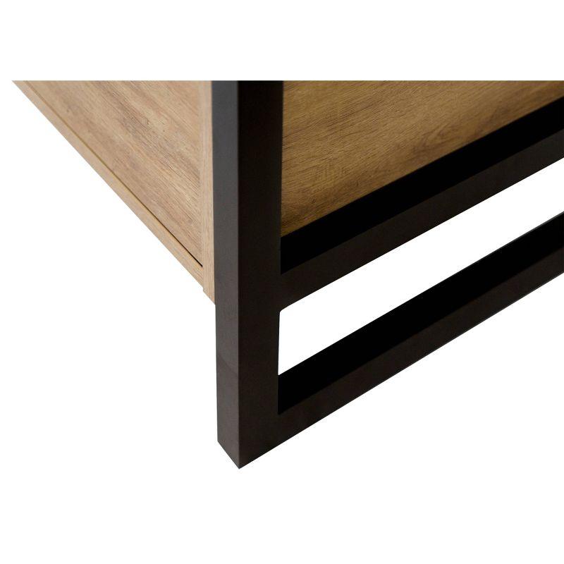 Mason Modern Wood Laminate Double Pedestal Executive Desk Light Brown - Martin Furniture: 66" with All Purpose Drawer