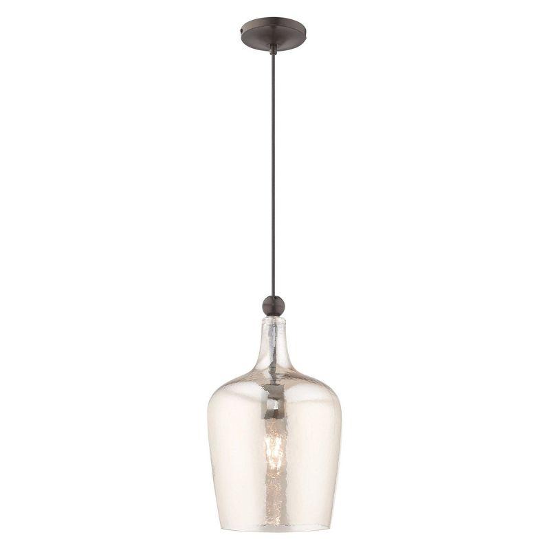 Livex Lighting Art Glass 1 - Light Pendant in  English Bronze