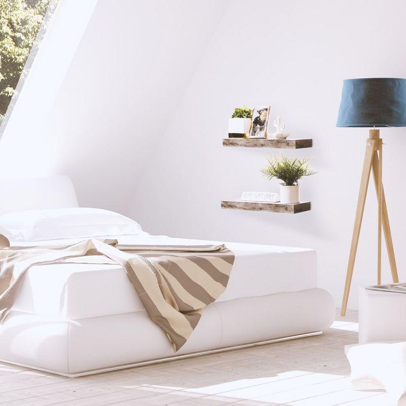 3 Pack 16 Inch Sorbus Rustic Floating Shelves - for Bedroom, Kitchen, Living Room, Office - Floating Shelf for Trophies, Books, Frames, etc