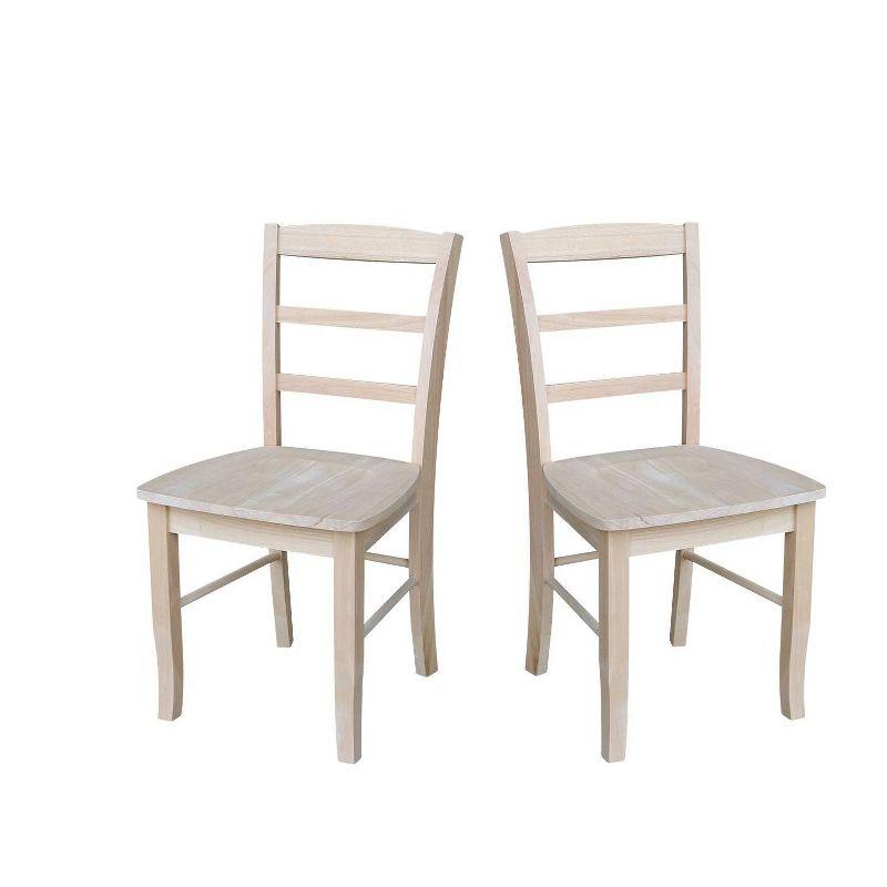 Set of 2 Madrid Ladderback Chairs Unfinished - International Concepts