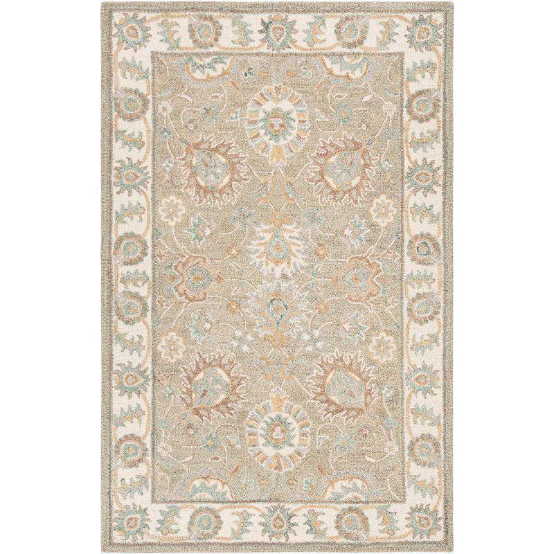 Blossom BLM702 Hand Tufted Area Rug - Sage/Ivory - 5'x8' - Safavieh.