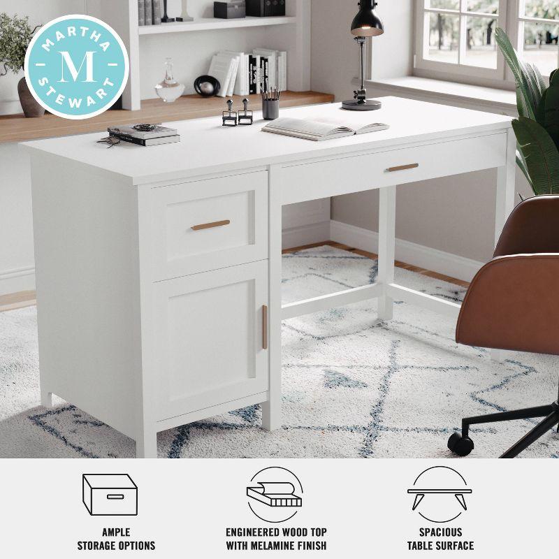 Teague Martha Stewart Shaker Style Home Office Desk with Storage