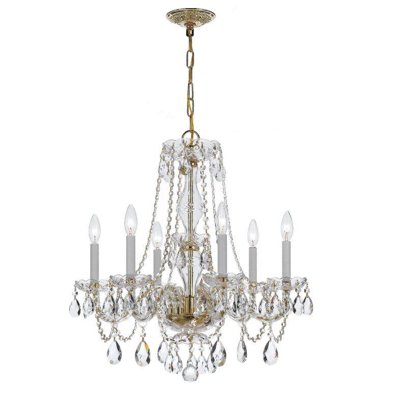 Crystorama Lighting Traditional Crystal 6 - Light Chandelier in  Polished Brass