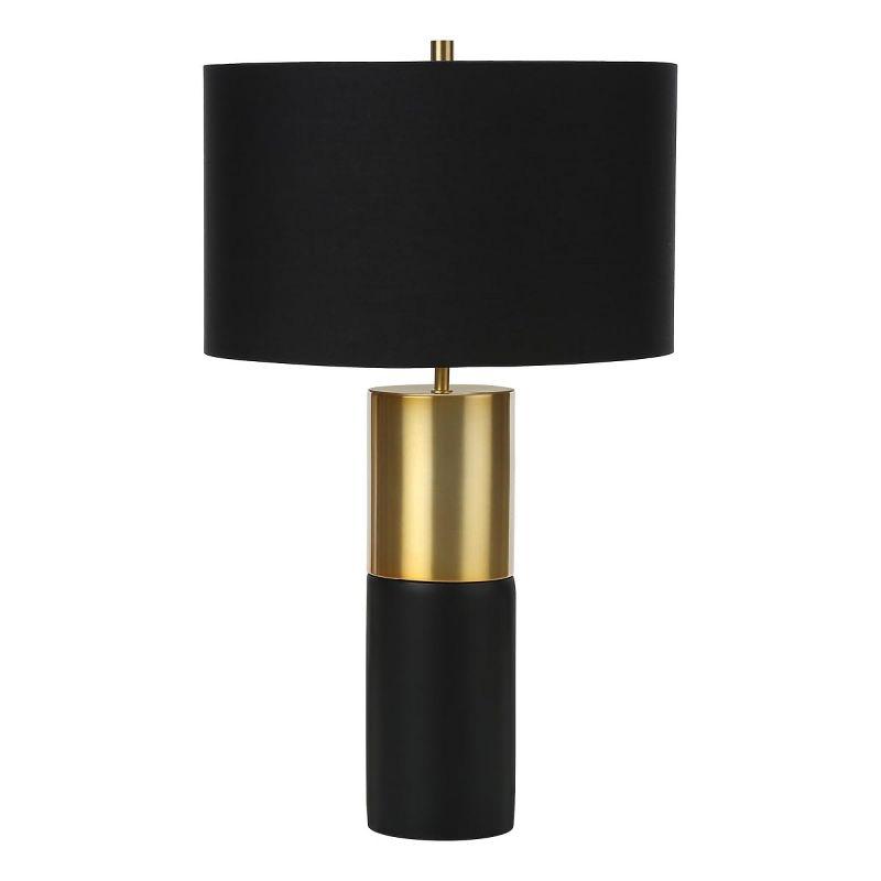 Monarch Specialties Lighting 25inchH Table Lamp Black Concrete Black Shade Contemporary