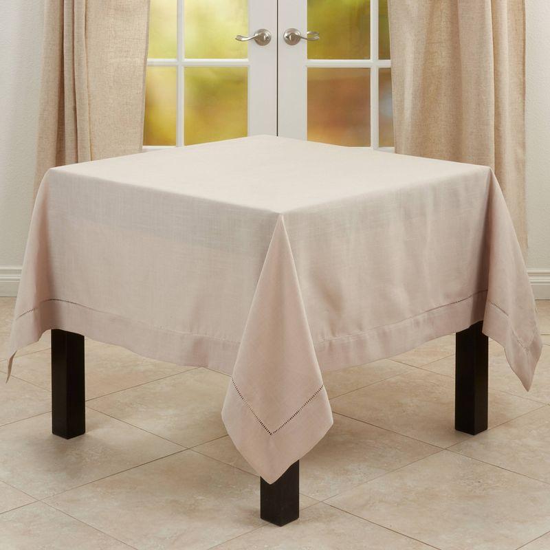 Hemstitch Border Design Tablecloth - Saro Lifestyle