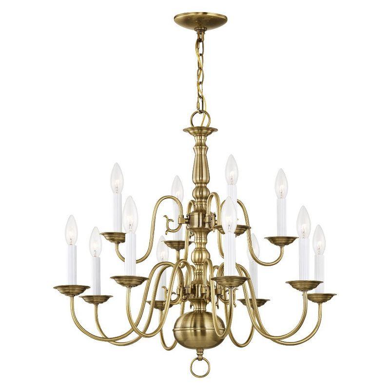 Livex Lighting Williamsburgh 12 - Light Chandelier in  Brushed Nickel