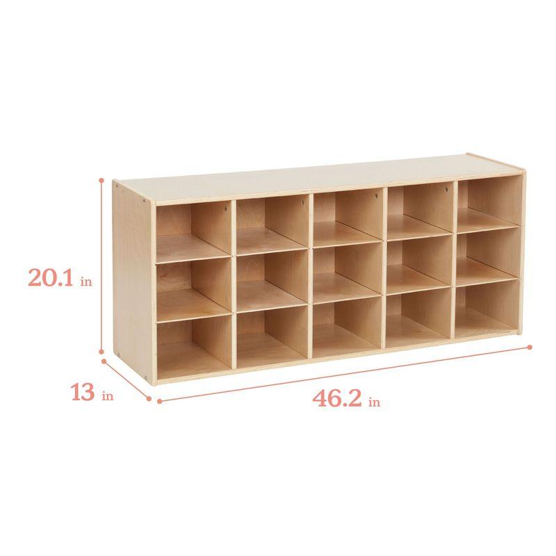 ECR4Kids Streamline 15 Cubby Tray Storage Cabinet, 3x5