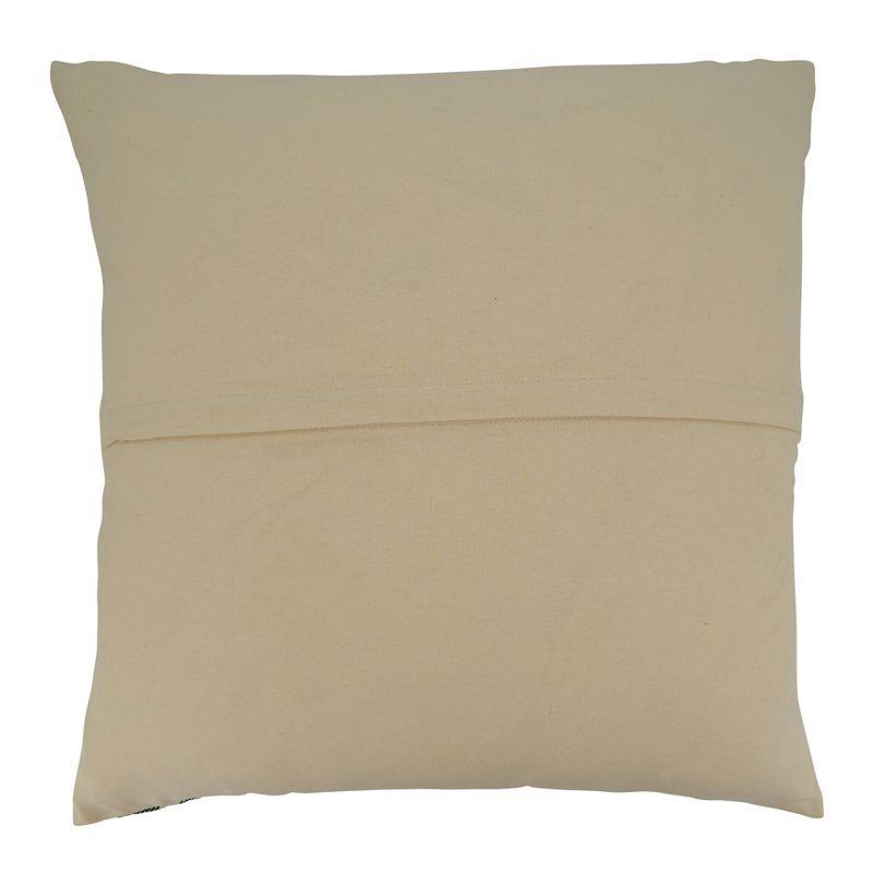 Natural Striped Cotton Down Filled 20" Square Pillow