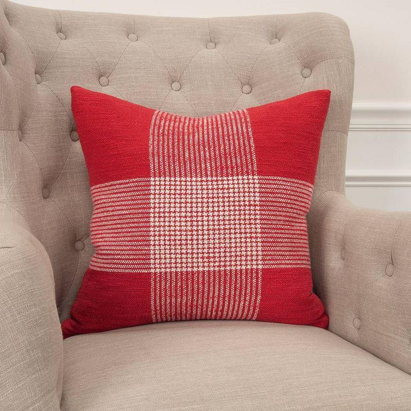 20"x20" Oversize Plaid Poly Filled Square Throw Pillow - Rizzy Home