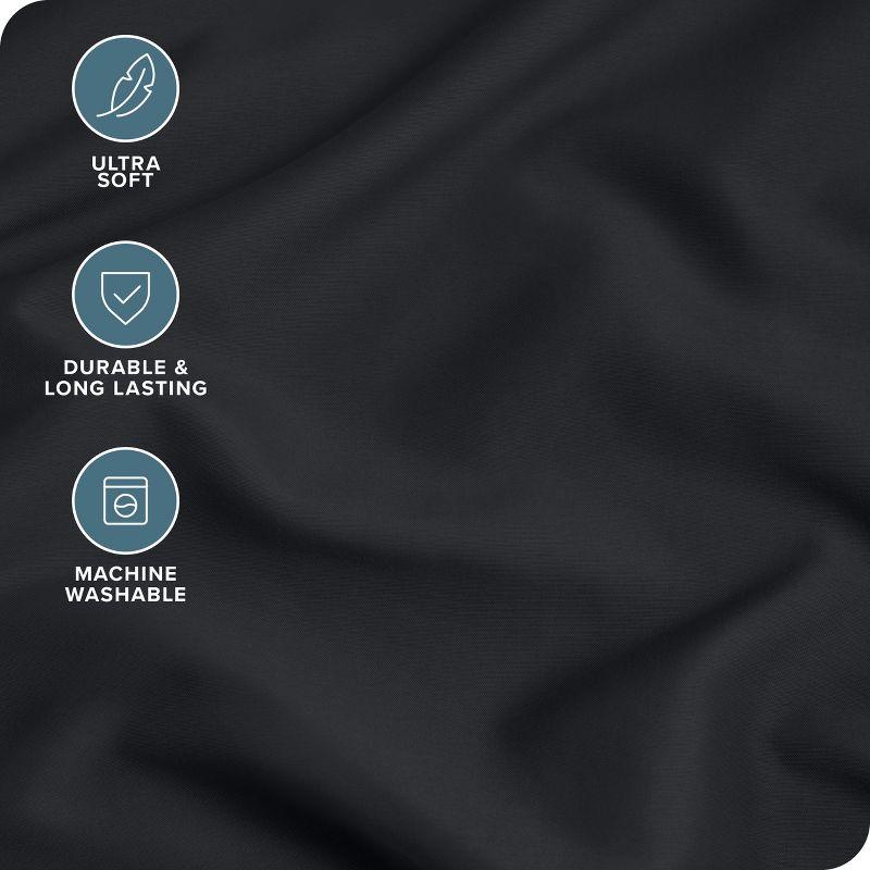 Pillowcase Set of 4 Ultra-Soft Microfiber King Black - Bare Home