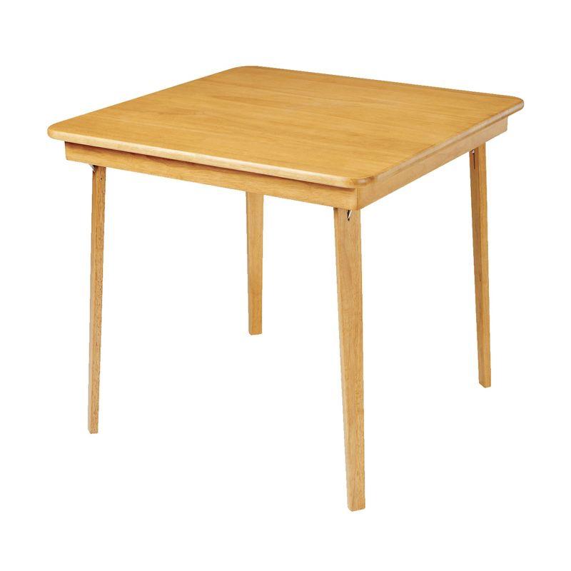 Oak Finish Solid Wood Folding Card Table, 32" Square