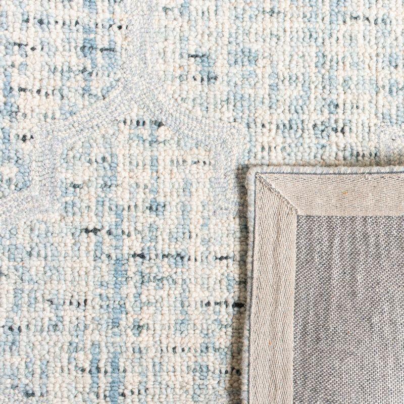 Abstract ABT474 Handmade Indoor Runner - Ivory/Turquoise - 2'-3"x8' - Safavieh