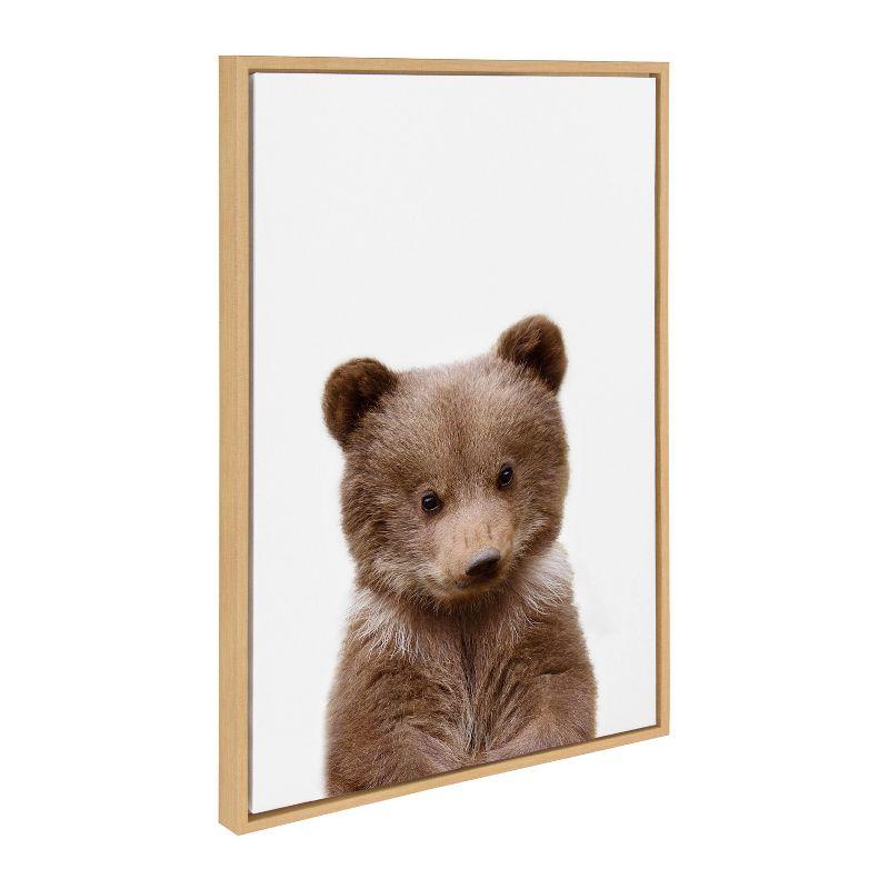 Kate & Laurel All Things Decor 23"x33" Sylvie Baby Bear Framed Canvas by Amy Peterson Natural: Nursery Wall Art