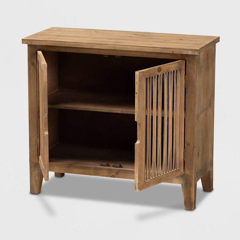 Clement Medium Oak 2-Door Wood Spindle Accent Cabinet