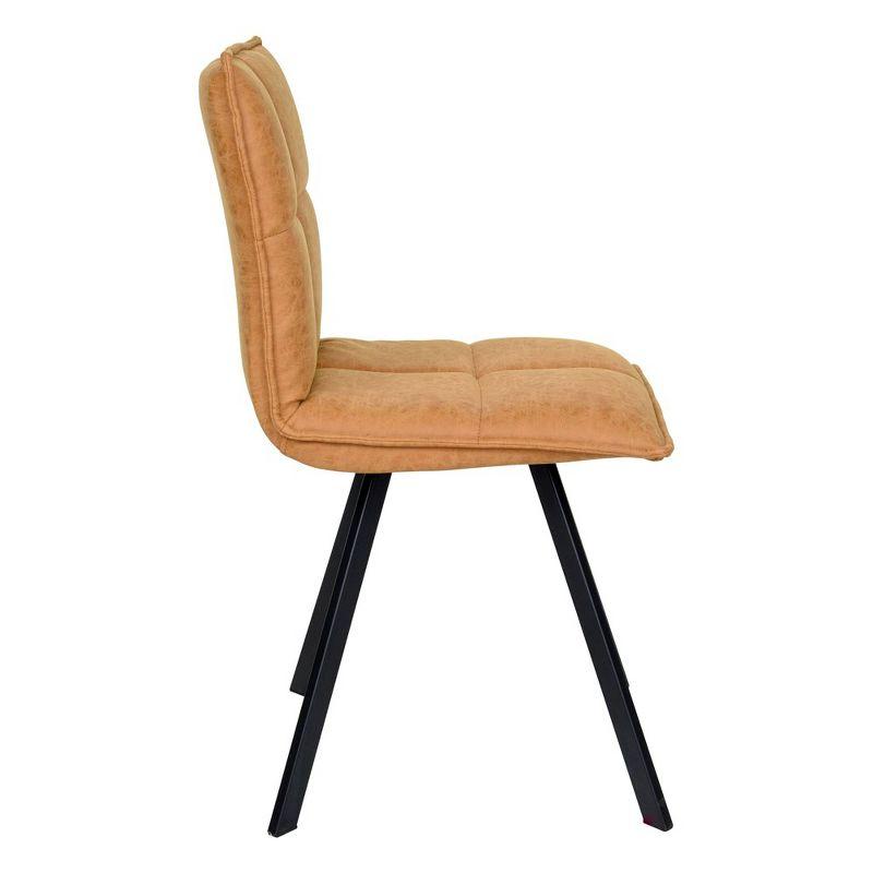 LeisureMod Wesley Modern Faux Leather Dining Chair with Black Metal Legs