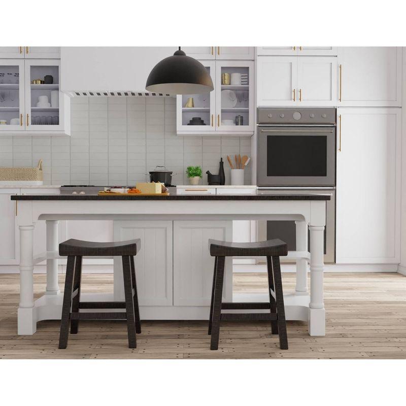 Carolina Living 24"Levi Counter Height Barstool Espresso Brown and Table: Solid Wood, Backless