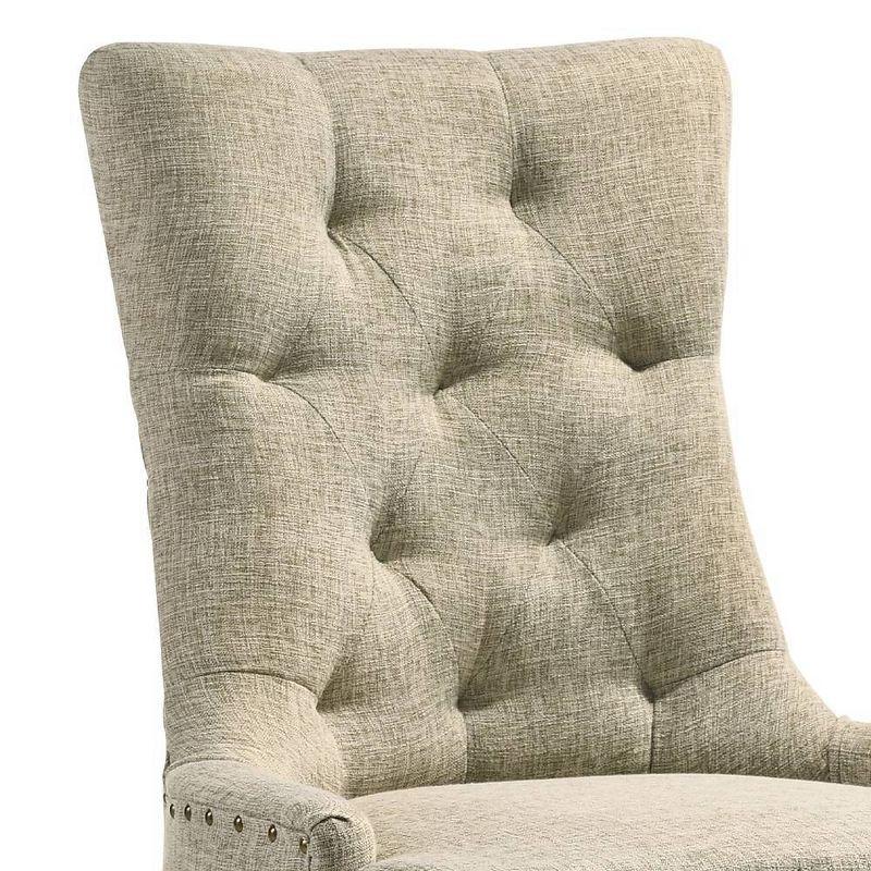 22" Yotam Accent Chair Beige Fabric/Salvaged Oak Finish - Acme Furniture