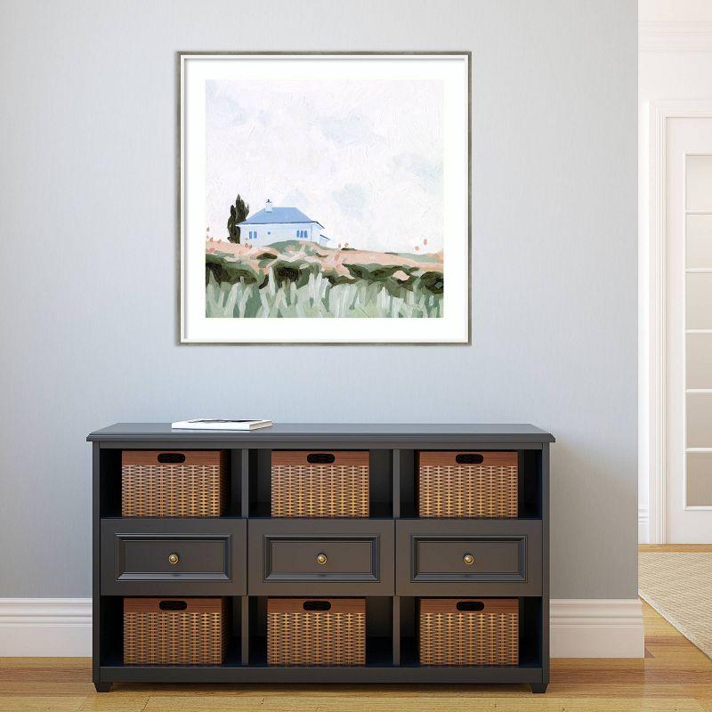 33" x 33" House on a Hill II by Emma Scarvey Wood Framed Wall Art Print - Amanti Art