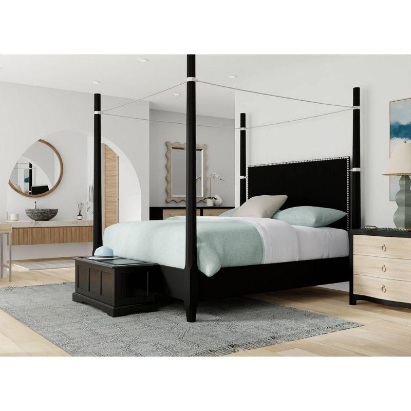 Carolina Living Hayden Blanket Chest Antique Black: Coffee Table, Linen Storage, Wood Frame