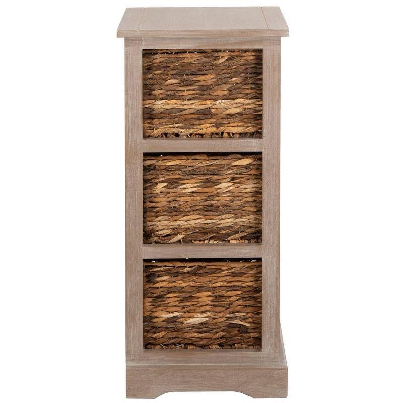 Halle Storage Side Table - AMH5738 - White Wash - Safavieh Couture