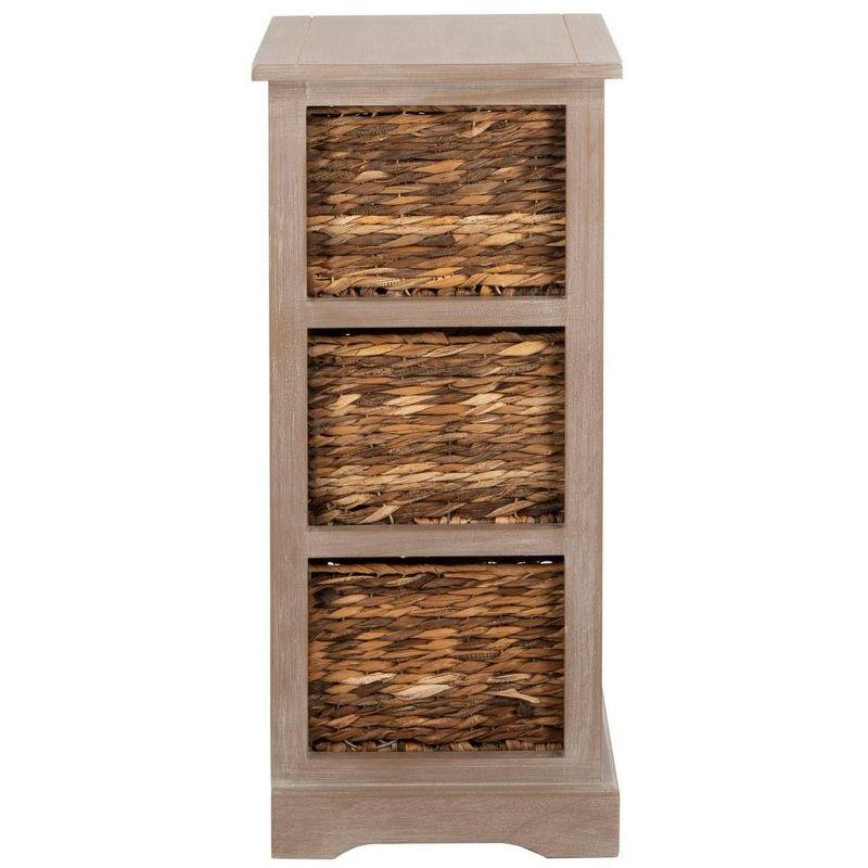 Halle 3 Wicker Basket Storage Side Table - Safavieh