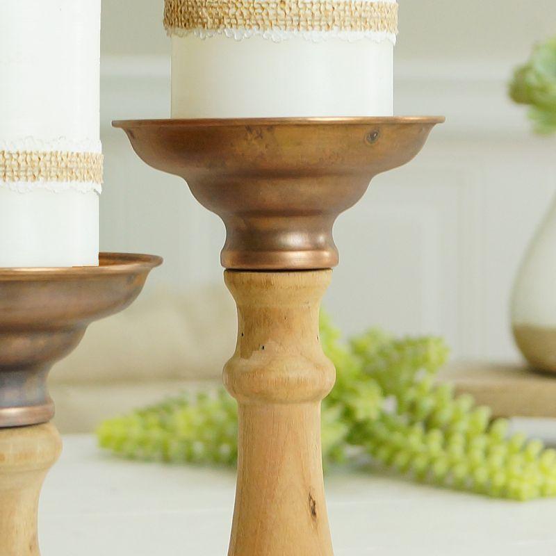 American Mercantile 4.5'' H Wood Tabletop Candlestick