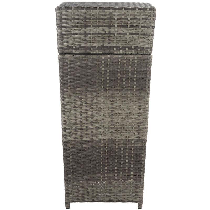 Mazeli Outdoor Trash Can - Grey Brown - Safavieh