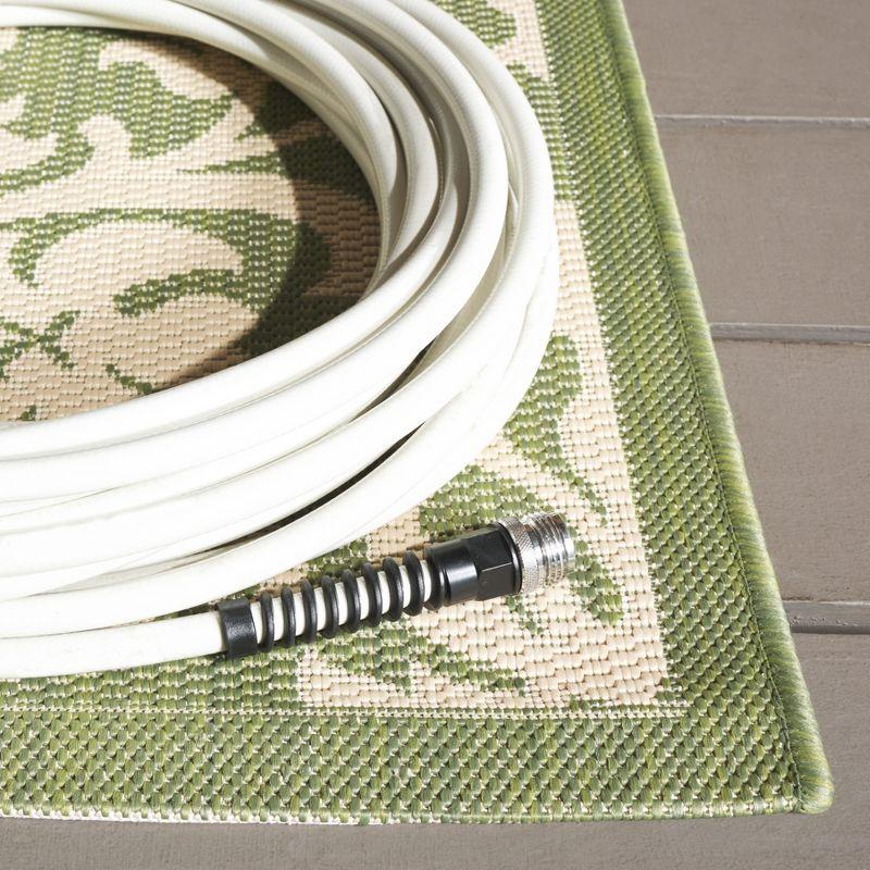 Courtyard CY3416 Power Loomed Indoor and Outdoor Area Rug - Olive/Natural - 4'x5'7" - Safavieh